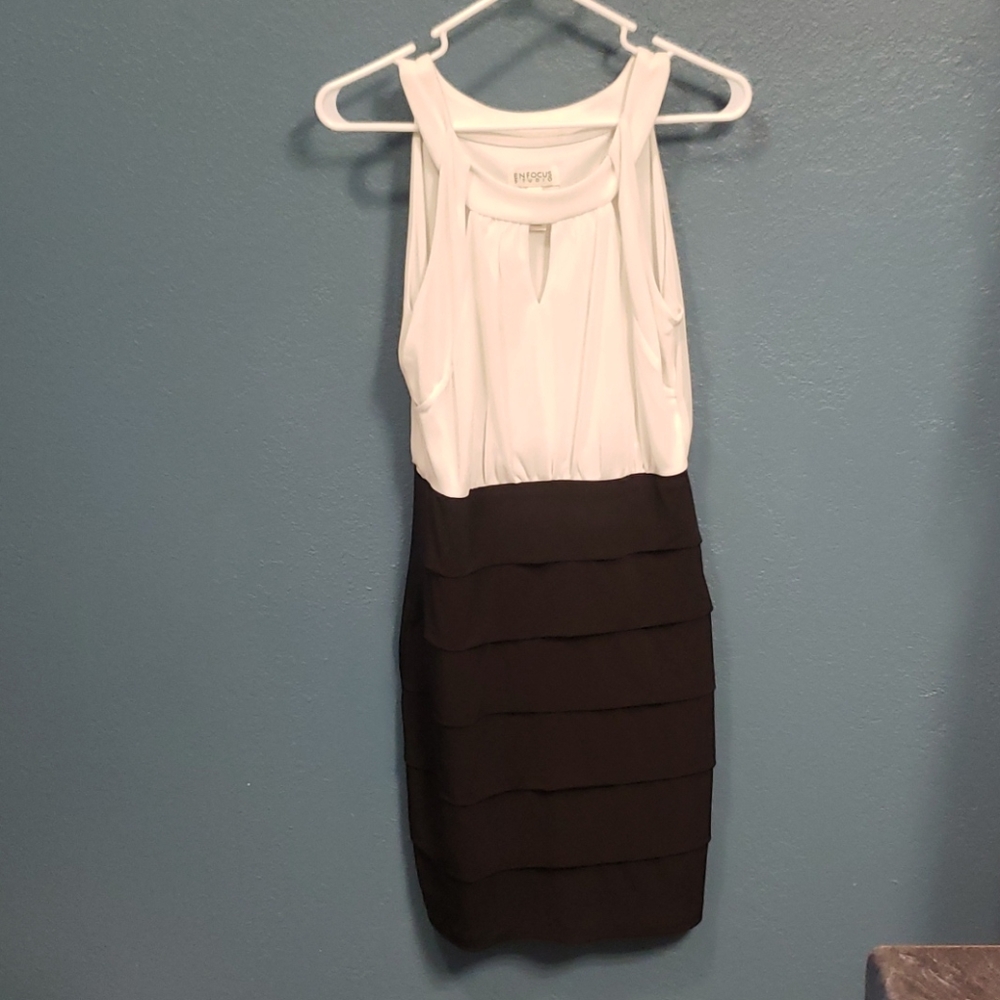White and black dress